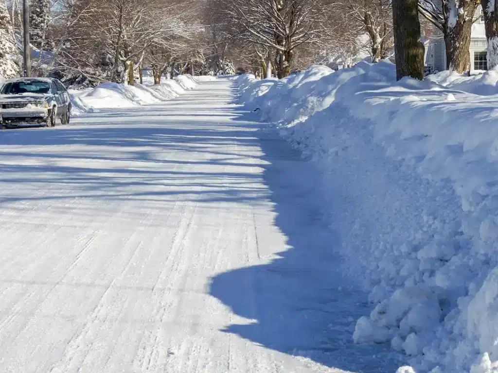 Snow-covered road