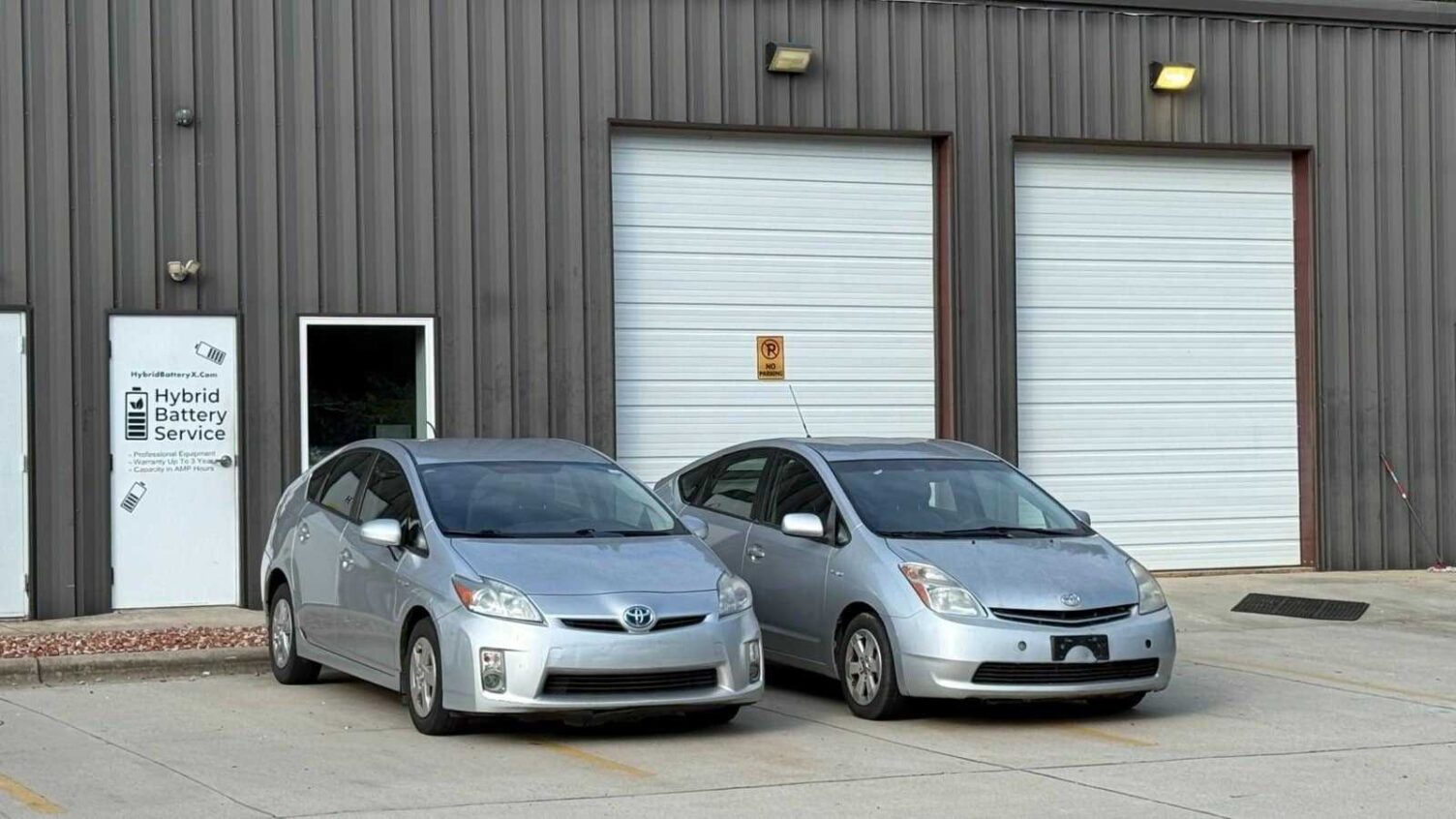 Entrance doors to Hybrid Battery Service store at 215 Rowell Dr, Indian Trail, NC