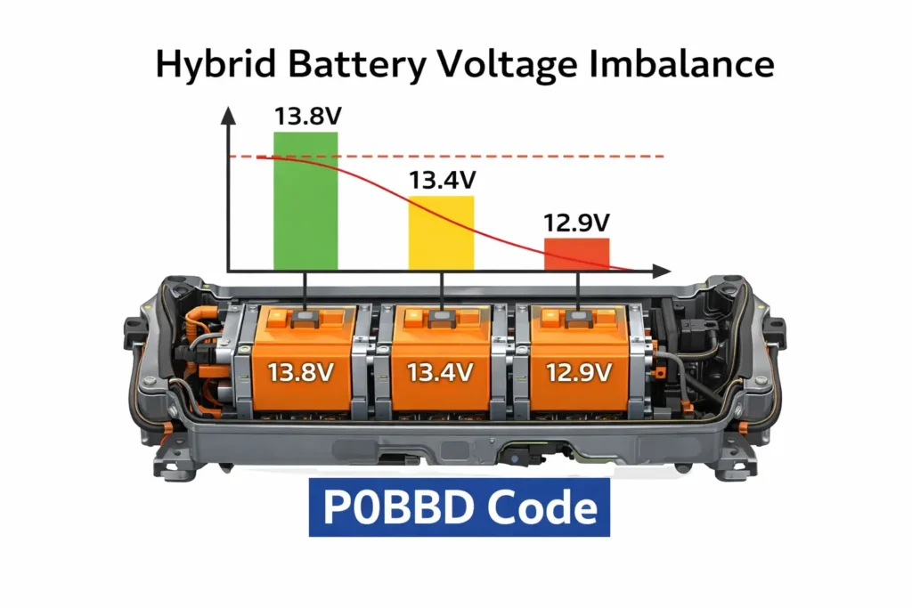 P0BBD code hybrid battery voltage imbalance diagram GM Tahoe Escalade Yukon